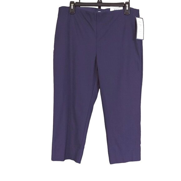 Charter Club Women's Petite Navy Blue Chelsea Pull-On Capri Pants - Picture 3 of 9